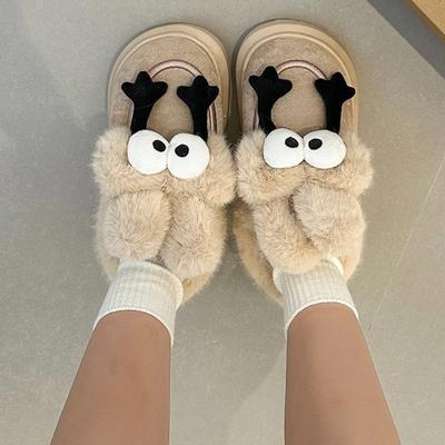 Mode 2024 Neue Winter Damenstiefel Warme Schnee-Stiefeletten Rutschfeste Schuhe für Damen Flats Haus Baumwollschuhe EVA Kurzer Plüsch Damenstiefel