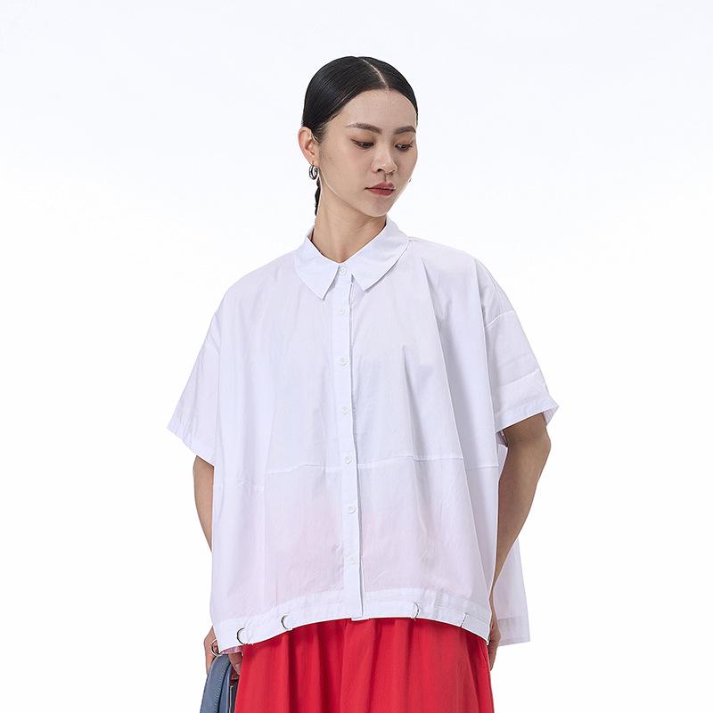 2026 Summer Plus Size Women s Casual Slimming Loose Short Sleeve Shirt - Japanese Korean Trend One Size белый