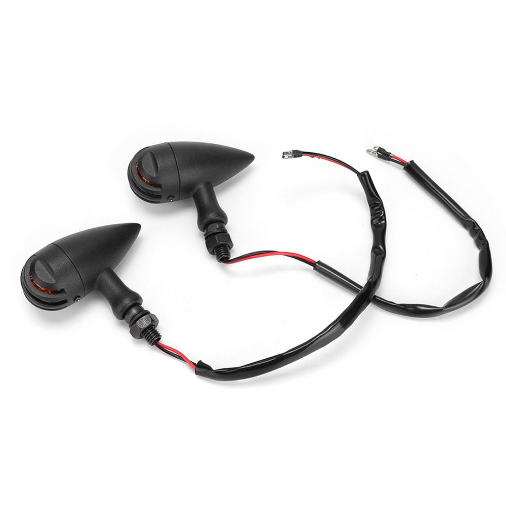 1 Pair Retro Style Universal Turn Signal Light Lamp Motorcycle Modification AccessoriesBlack