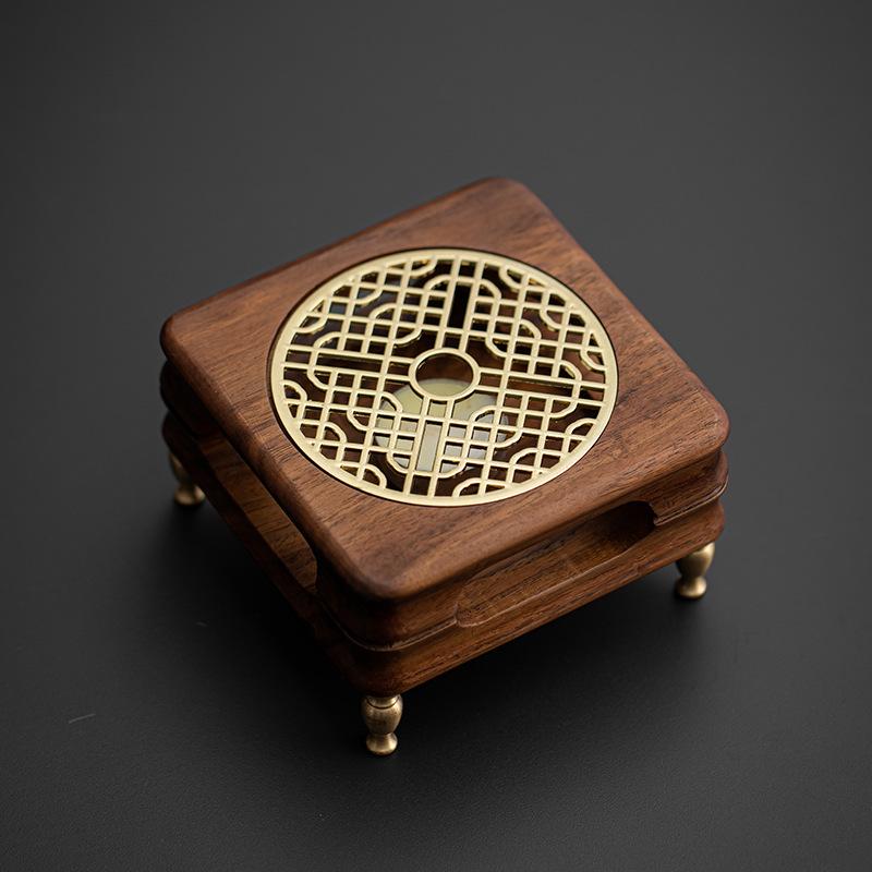 Black Walnut Warm Tea Stove Flower Teapot Candle Heating Roast Tea Stove Home Hotel Thermal Tea Boiler Warm  Stove