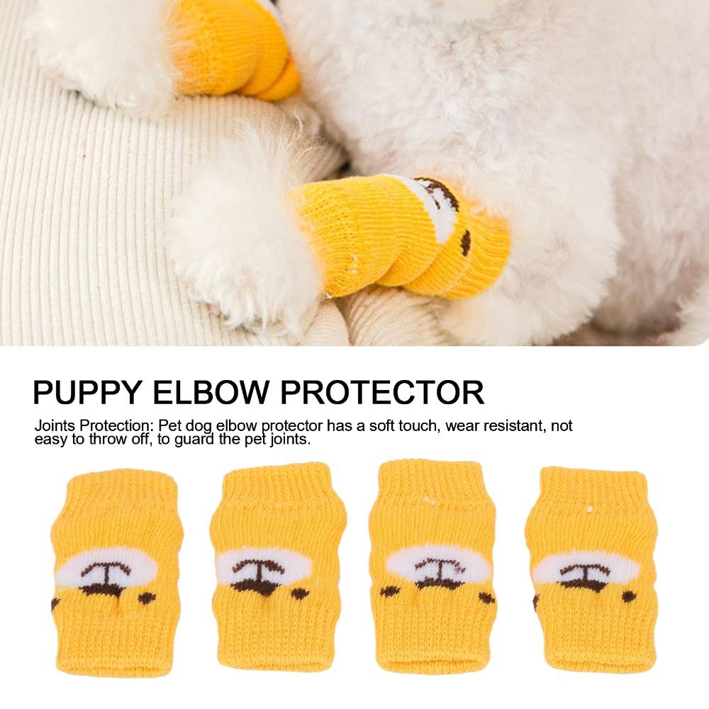 4pcs Non Slip Pet Socks Stretchy Pet Joint Sleeve Easy On Off Dog Leg Sleeve  Home Indoor Use