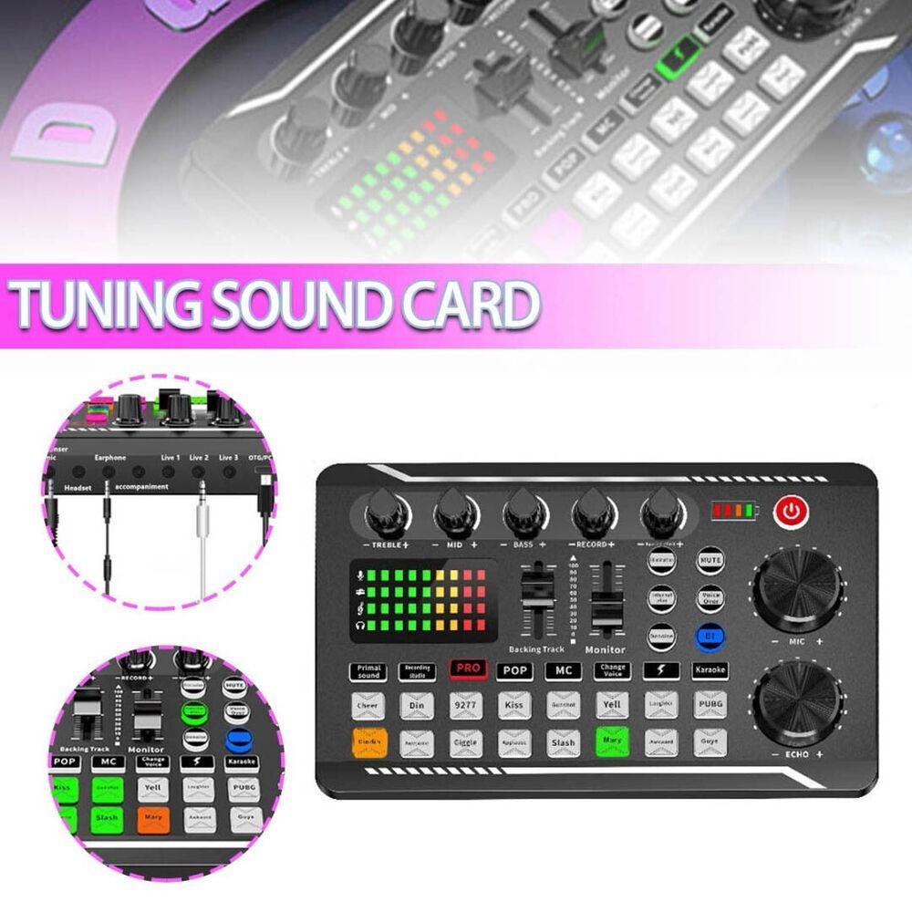 

Plastic Sound Card 16 Sound Effect Mixing Console New Microphone Mixer F998