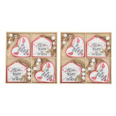 24 Stück Holz Herz Anhänger Liebe Romantischer Stil Leichtgewicht Mehrzweck Herz Holzscheiben für Party Hochzeit Zuhause