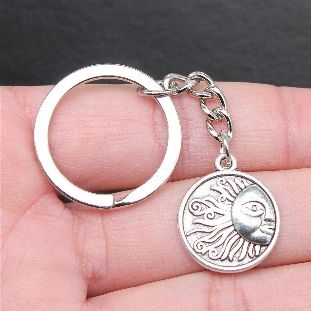 Schlüsselanhänger mit Sonnenmotiv, Zubehör für Schlüsselanhänger aus Metall zum Selbermachen