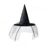 Foldable Flower Wizard Cap Rose Feather Halloween Cap Funny Halloween Witch Hat  Women