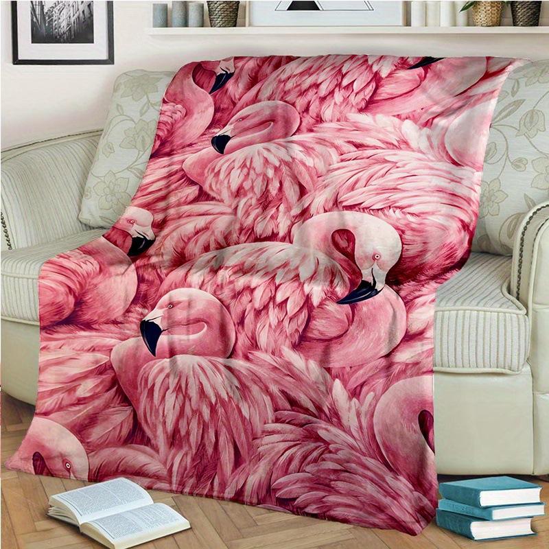 Flamingo Blanket Pink Blanket Digital Print Flannel Lunch Break Blanket Nap Sofa Blanket