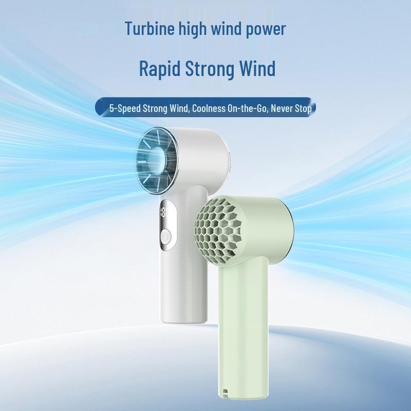 Portable Turbo Handheld Fan, High-Speed USB Rechargeable, Long Battery Life