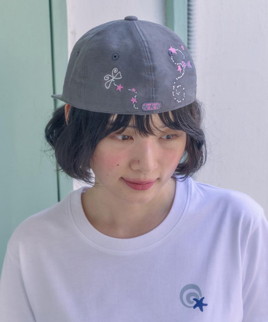 AMBLER Vintage Butterfly Cap Embroidered Camp Ball Cap Ah702 (Dark Grey)