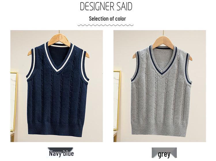 Kids' Autumn/Winter Sleeveless Sweater - Korean Style School Uniform for Boys & Girls