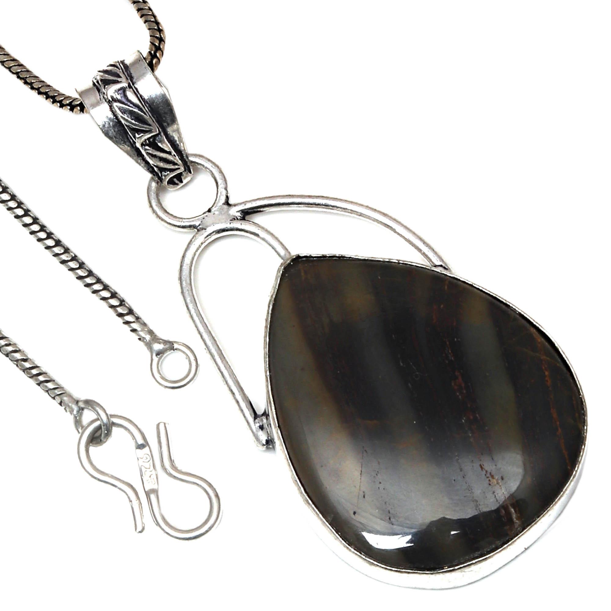 

Pendant Owyhee Blue Opal Gemstone Valentine Day Ethnic Silver Jewelry 2.25