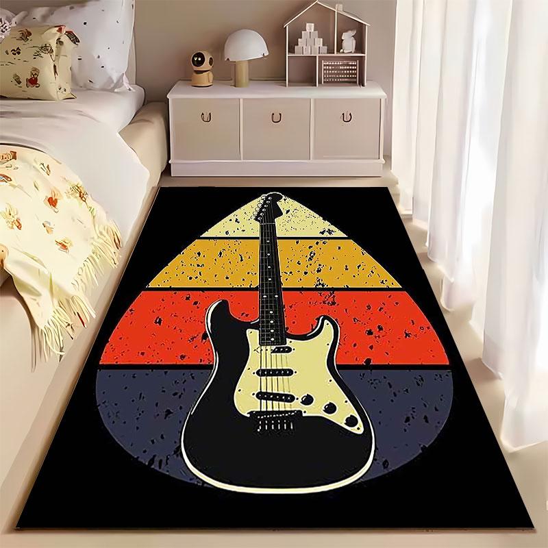 Retro Electric Guitar Design suitable as a non-slip mat for the living room or bedroom sofa
