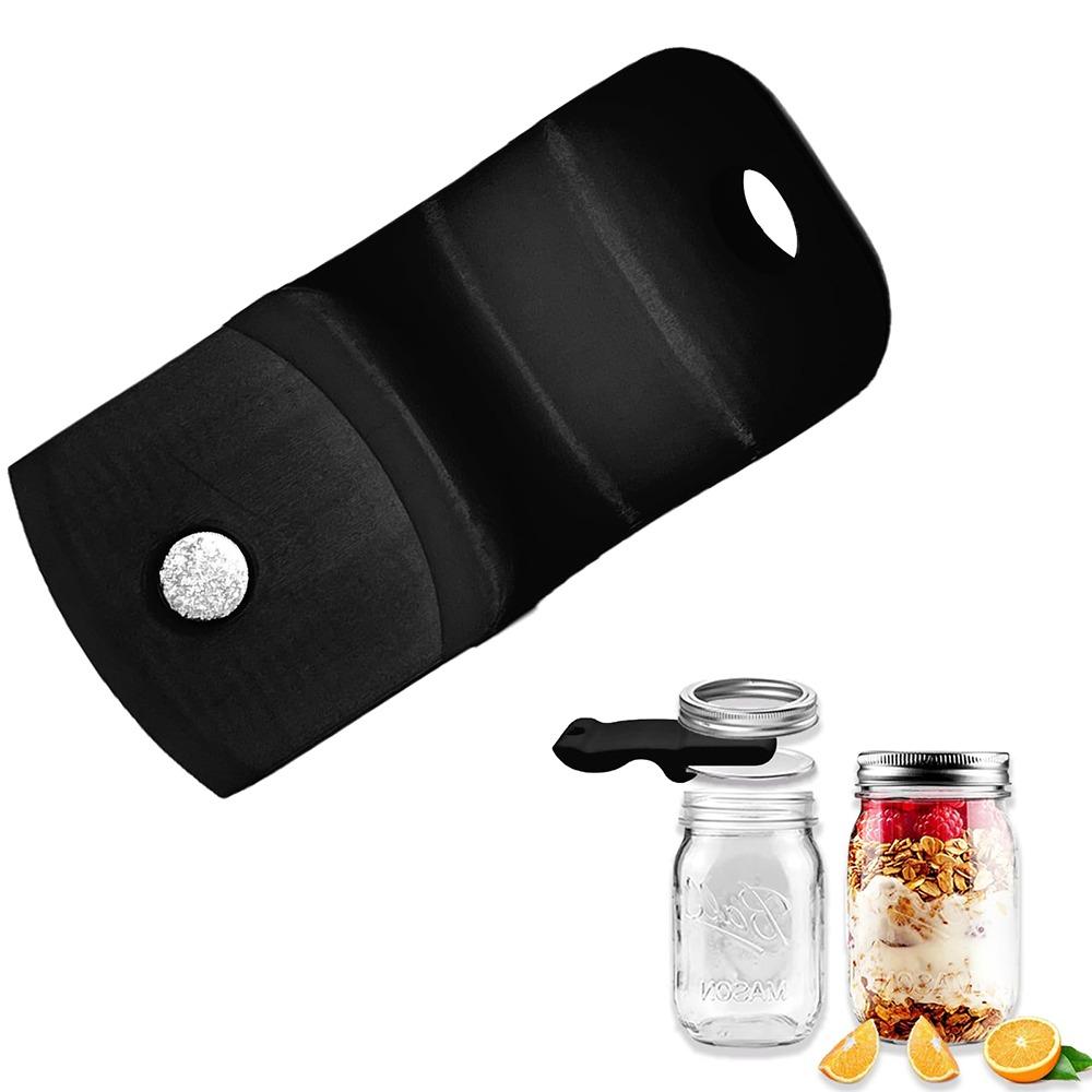 

Multifunctional Mason Jar Opener For Canning Lids Wide Mouth Lids Portable Bottle Opener Releases Vacuum Seal чорний