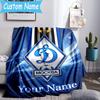 Custom Name Dynamo Moscow Football Blanket Flannel Blanket for Camping, Hiking, Garden Parties, Picnic Essentials,gift for family and friend