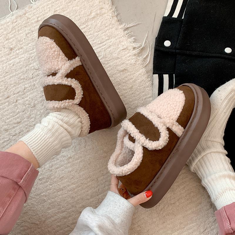 Fashion warm and warm Velcro heightened platform cotton shoes women's 2025 new winter velvet thickened bread shoes