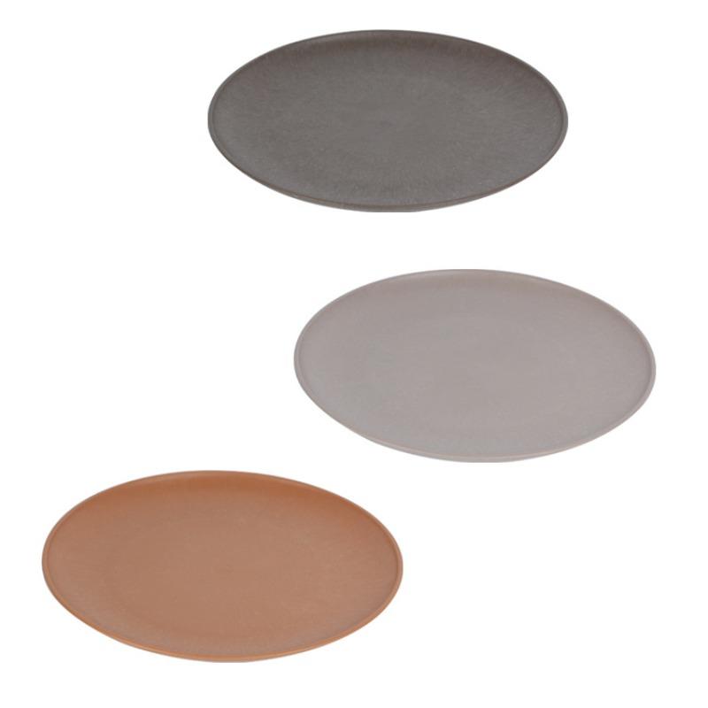 Household Wheat Straw Round Tableware, Fruit Plates, Dinner Plates, Plastic Pastry Plates