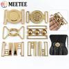 Meetee 1/2/4/5Pcs 30-60mm Metal Waist Belt Buckle Ribbon Band Adjust Clasp Coat Down Jacket Belts Decor Hook Buckles Accessories