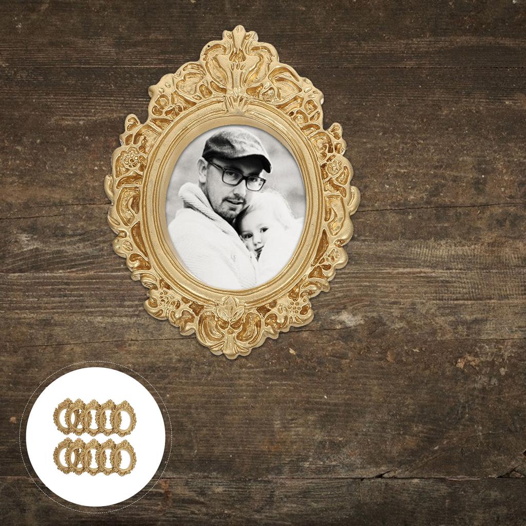 12 Pcs Photo Frame Attractive Phone Case DIY Crafts Mini Resin Baroque Ornaments Jewelry Making Material Frames Vintage Prop