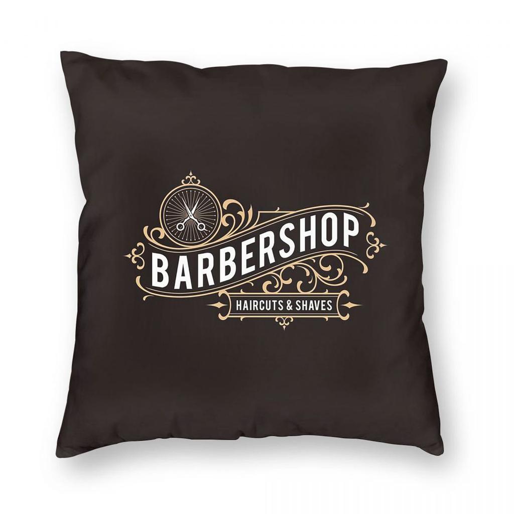 Barber Shop Sign Entrance Square Pillowcase Pillow Cover Cushion Throw Pillow for Home Sofa Living Room