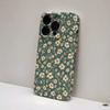 Small flower green design phone case suitable for iPhone 17 16 15 14 13 12 11 Pro/Max/Plus anti drop and shockproof back cover