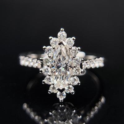 New Dainty Wedding Bands Female Finger Ring with Marquise Cubic Zirconia Gorgeous Low-key Women's Ring Party Trendy Jewelry
