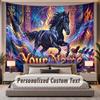 Horse (81) Theme Personalized Tapestry Custom Name Text Wall Hanging Tapestry Home Background Decoration