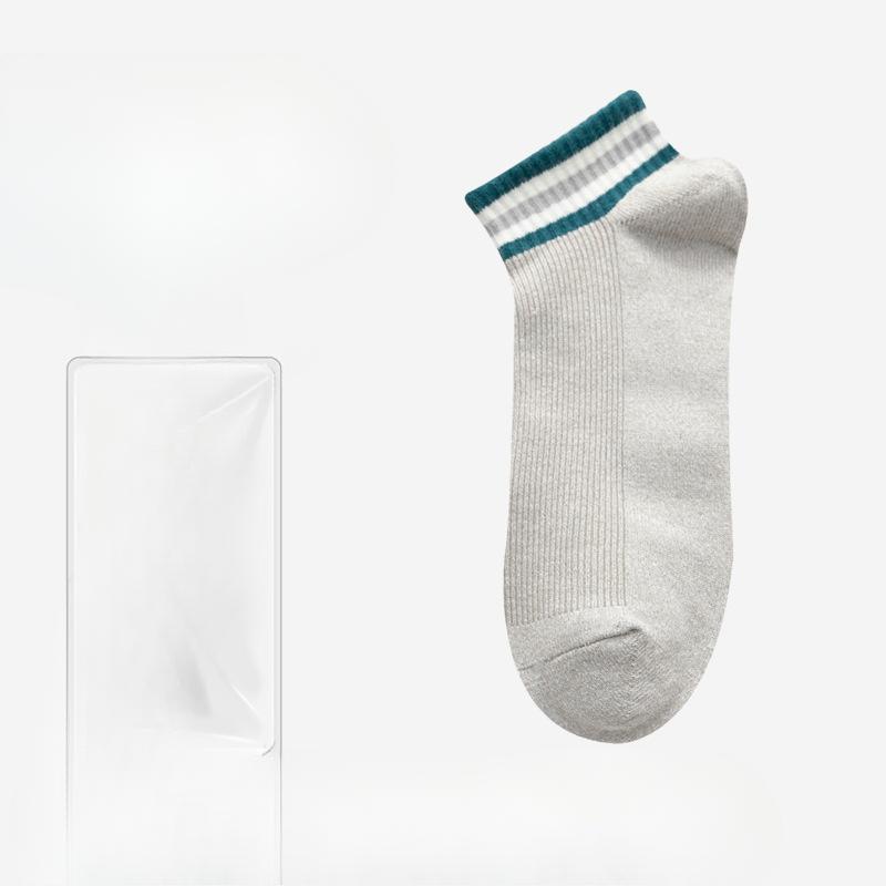 

Мужские осенние тонкие повседневные носки из хлопка с низким верхом и сочетанием цветов 1 pair