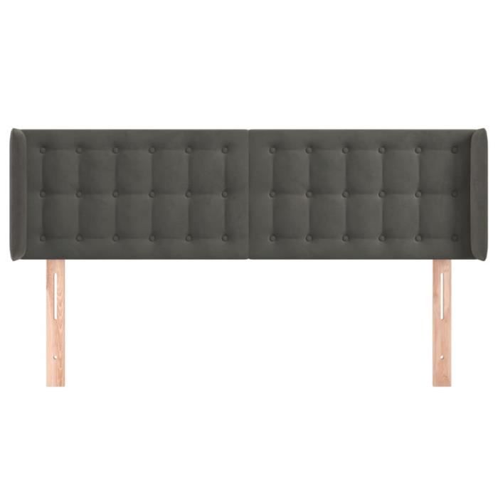 VidaXL Headboard with Ears Dark Grey 147x16x78-88 Cm Velvet3119251
