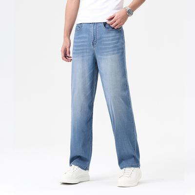 Jeans Men's Loose Business Straight Summer New Thin Large Size Casual Pants