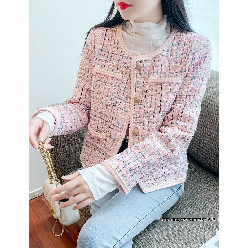 Spring 2025 Petite French Style Tweed Jacket for Women