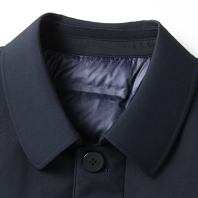 Middle-aged and elderly lapel down jacket men's casual thickened warm velvet dad jacket
