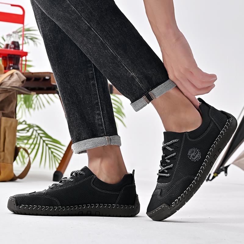38-48 Scarpe da Uomo Oversize Fatte a Mano in Pelle, Scarpe Casual Basse Scarpe Casual alla Moda in Pelle