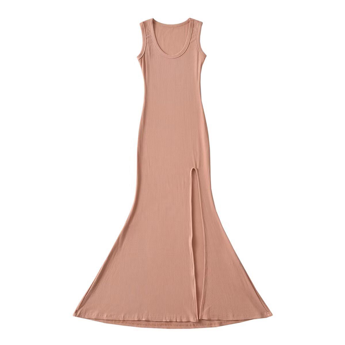 Pure Desire Women s Slim Fit Tank Dress with Slit Fishtail Hem S (Recommended for 86-98 jin)