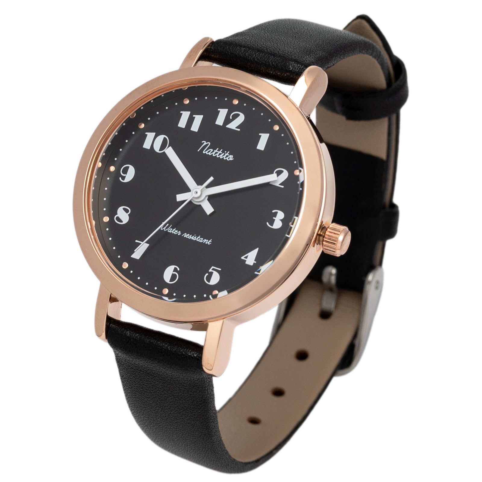 

Analog Leather Waterproof 10 ATM Water Waterproof WP [Fieldwork] Women s Watch, Strap, Leather, Resistant, Watch, Black, Cape, ST302-5 чёрный