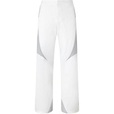 Pantalones de Chándal Estilo Futuro Retro Deportivos Acampanados Cintura Media Logo de Marca Tres Rayas Pantalones Casuales Pantalones de Mujer Blanco Brillante JN1965