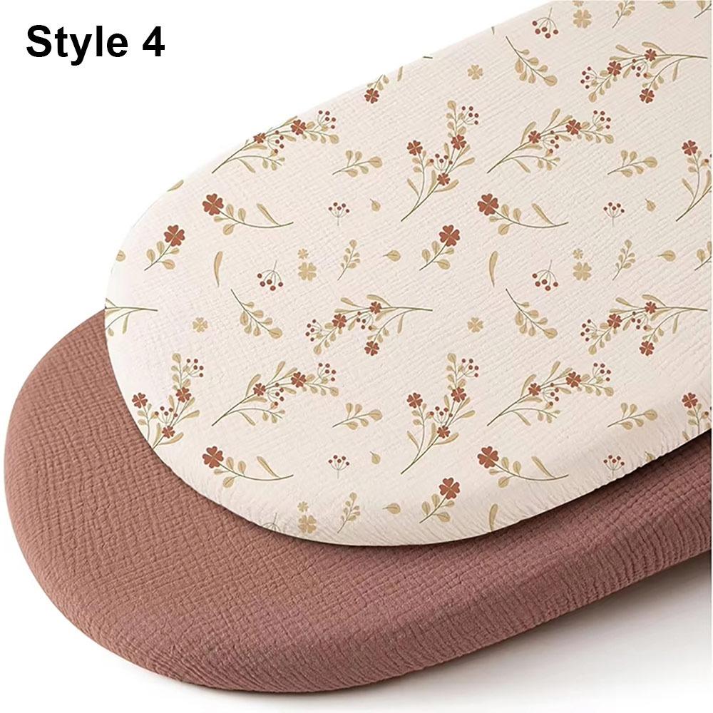 2Pcs/Set Durable Solid Baby Fitted Sheet Breathable Printed Crib Fitted Sheets Cotton Newborn Changing Pad Cover