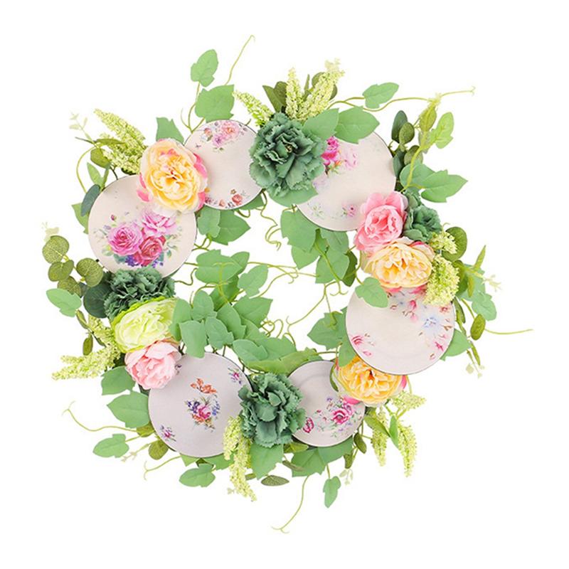 

M-Modern-Wreath For Front Door,All Season Wreath Leaves For Indoor Outdoor Farmhouse Home Porch Wall Window Festival Wedding Dec