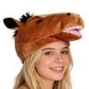 Lustige Braune Pferdekopftaschenmütze Cosplay Tierische Pferdekopfmützen Karneval Halloween Neujahrsparty Kostüm Requisiten