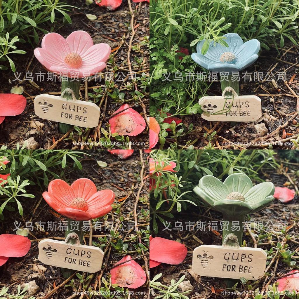 Insect Drink Dispenser Resin Flower Shape Garden Decor For Gifts And Home Decor