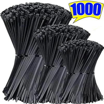 1000/100 ks Organizér kabelů Stahovací pásky Samosvorné popruhy Nastavitelné kabely Upevňovací smyčka Domácí kancelář Drátěné pásky na zip
