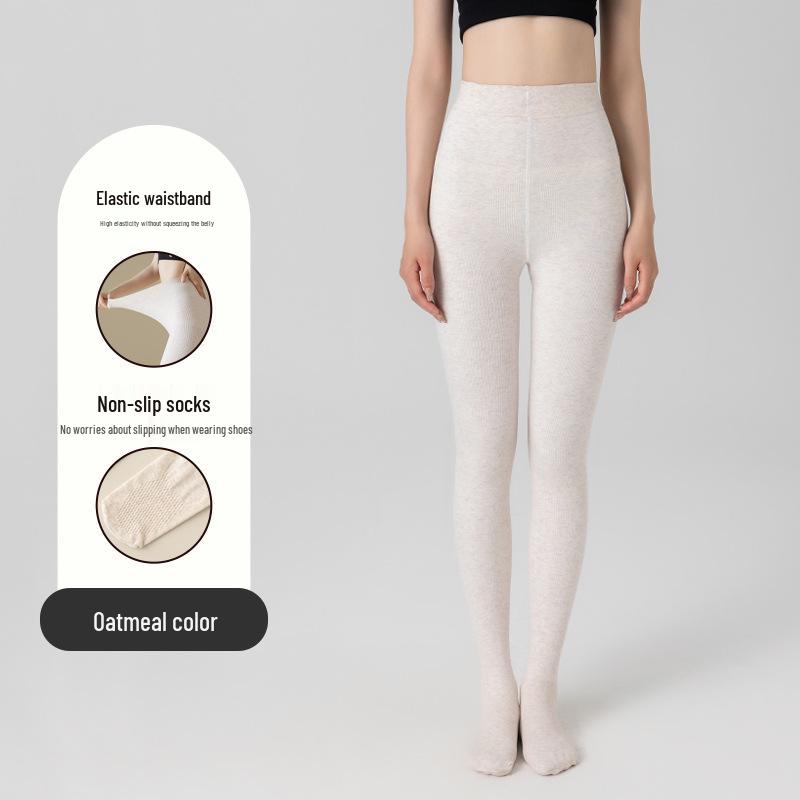 

Высокие женские моделирующие леггинсы - Осень/Зима, Однотонные, Теплый хлопок, Колготки со стопой Footless Tights [110g no fleece] for 20°—25°