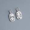 S925 Sterling Silver Vintage Hollow Peace & Good Luck Pendant for DIY Beaded Bracelet Jewelry Accessories