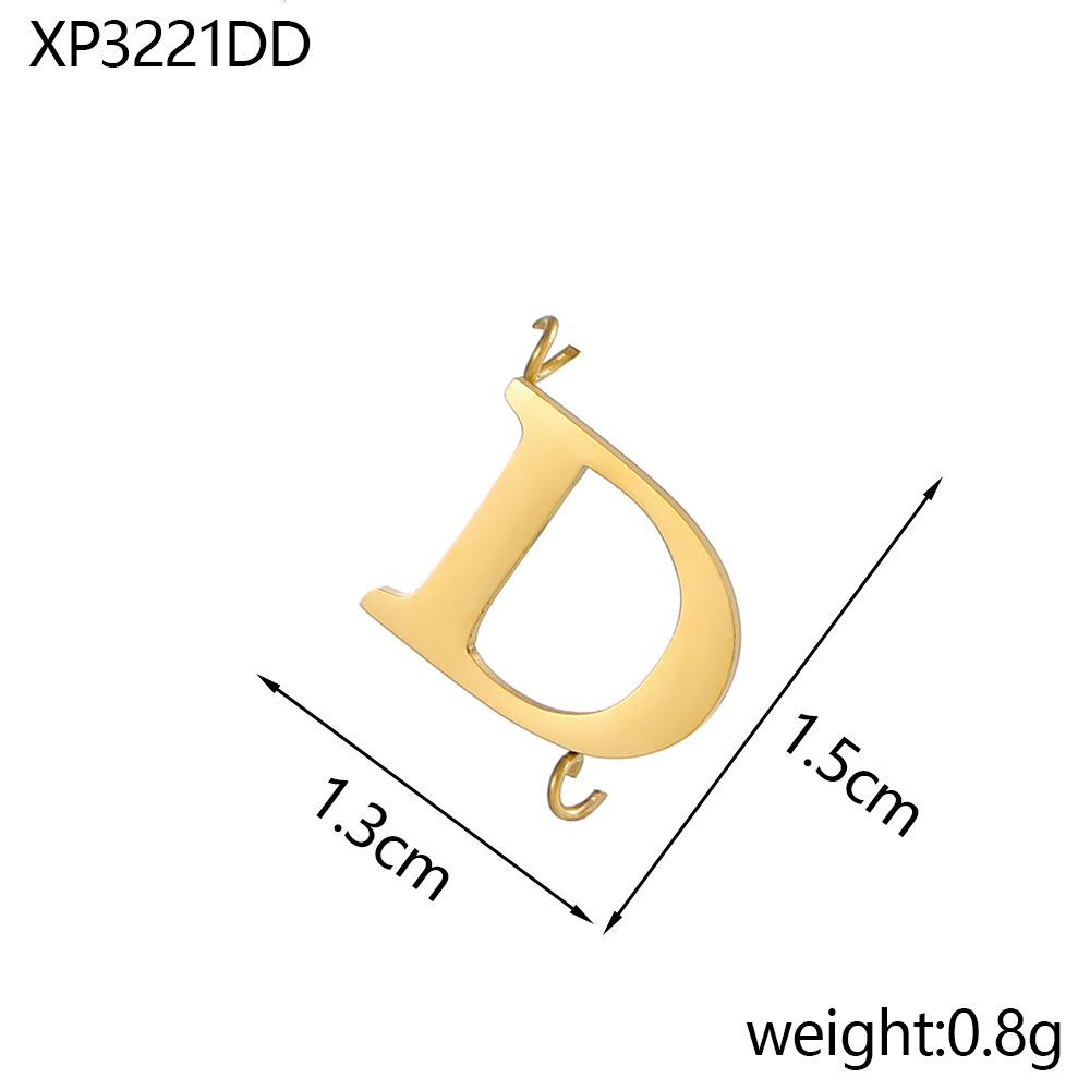 CARLIDANA Stainless Steel Gold Plated Capital Letters with Two Loops Waterproof Initial DIY Jewlery Making Charm Pendant