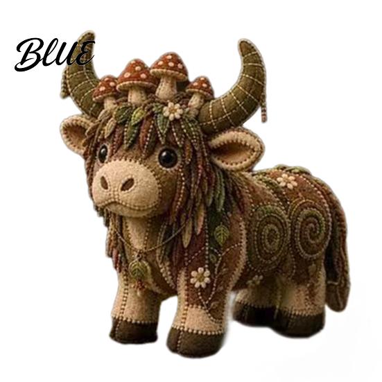 Handmade Gift Making Beginners DIY Sewing Kit Cow Patchwork Supplies Highland for Adults Fabric Doll