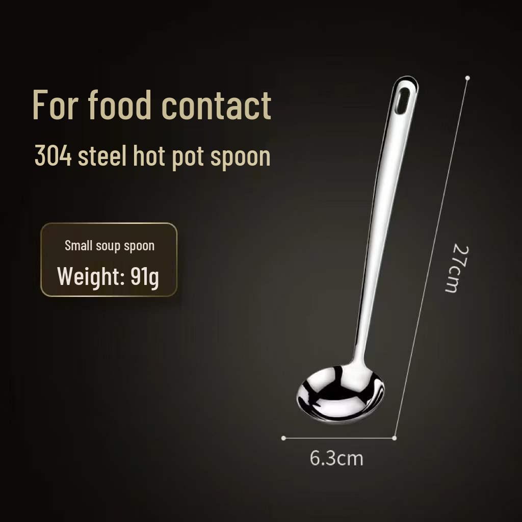 Thickened 304 Stainless Steel Slotted Spoon & Large Soup Ladle Set with Long Handle for Kitchen.