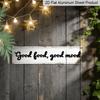 2D Flat, 1pc, 3.94 X 15.74 Inches Aluminum Decorative Sign - "Good Food Good Mood" Metal Wall Art Sign - Rustic Farmhouse Vintage Kitchen Decor with
