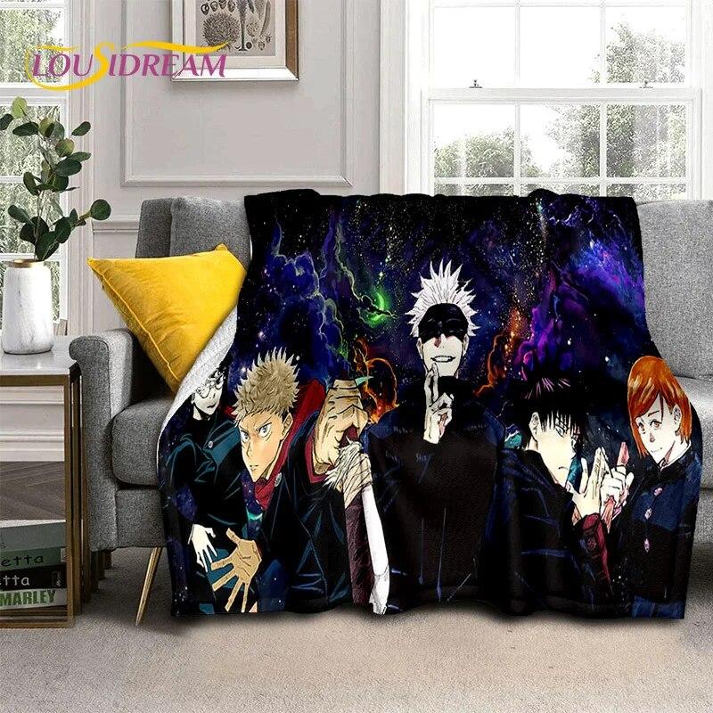 Anime Jujutsu Kaisen Itadori Yuji 3D Blanket,Soft Throw Blanket for Home Bedroom Bed Sofa Picnic Travel Office Cover Blanket Kid