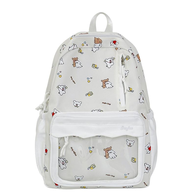 Cartoon Puppy Printed Backpack Junior High School Student Schoolbag Large Capacity Backpack