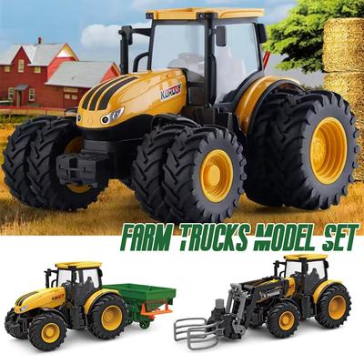 Farmářské nákladní vozy Modelová sada 1/24 Dicast Traktor Hračky pro děti Posuvné zemědělské transportéry Hračky Strojírenství Farmářská scéna Dárek
