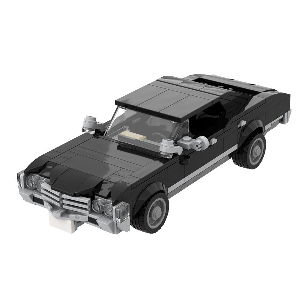 MOC Supernatural Impala Automodell aus Bausteinen, Film Supernatural, 1967 Chevrolet Impala, schwarzes Auto, Spielzeug aus Bausteinen, Geschenk für Erwachsene