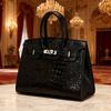 Womens Crocodile Texture Shoulder Bag Large Capacity Soft Leather Tote Handbag Daily Casual Use
